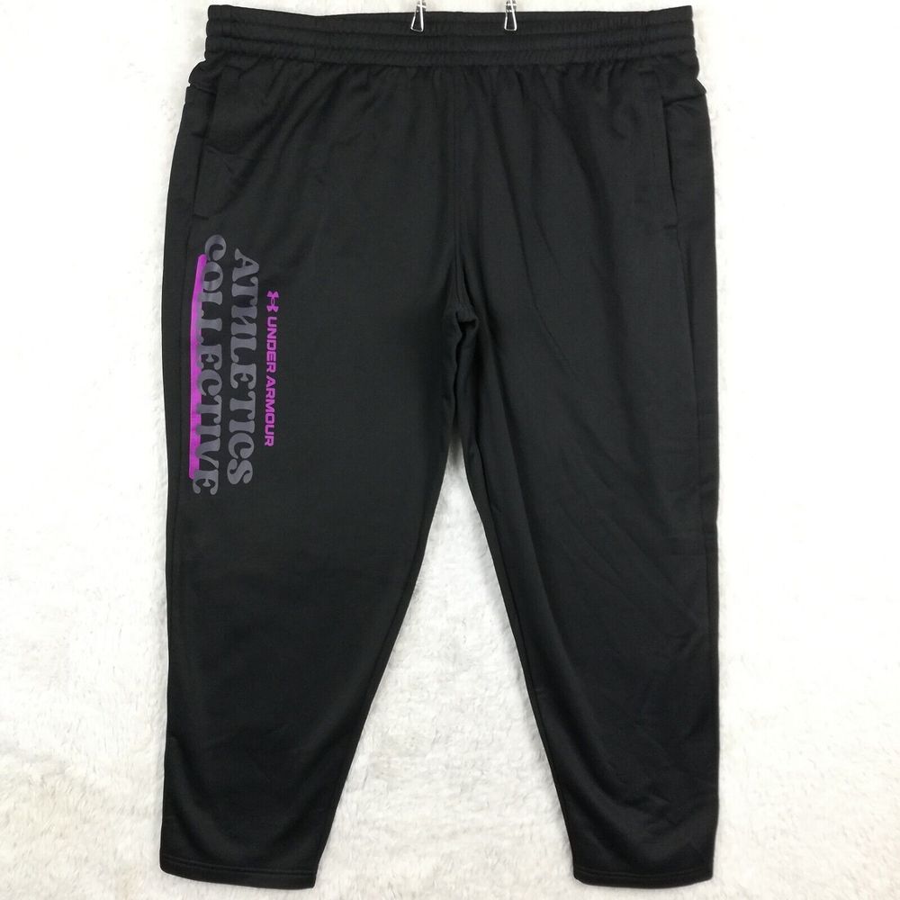 Under Armour Men’s Black Athletic Jogger Pants - Purple Logo
